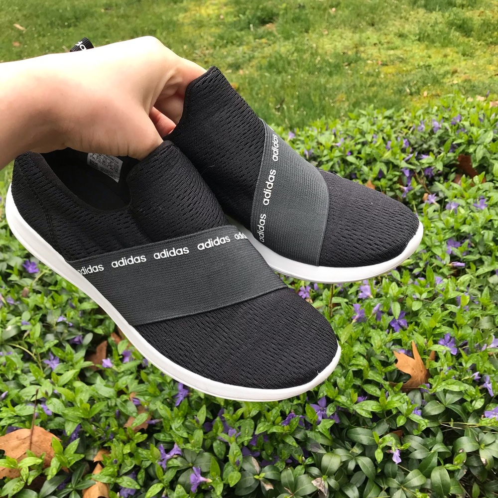 Black Adidas no-tie Sneakers